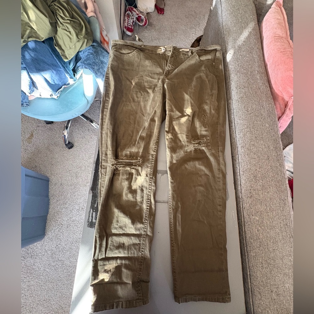 Vintage America Olive Skinny Jeans